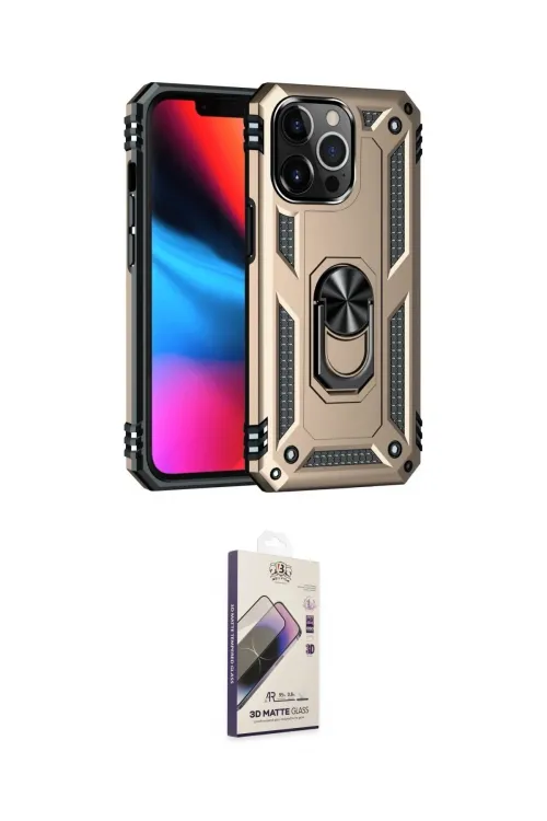 ieg™ iPhone 14 Pro Max Kılıf Ahenk Klasik Koleksiyonu - Siyah Bilvis 3D Mat Cam Ekran Koruyucu