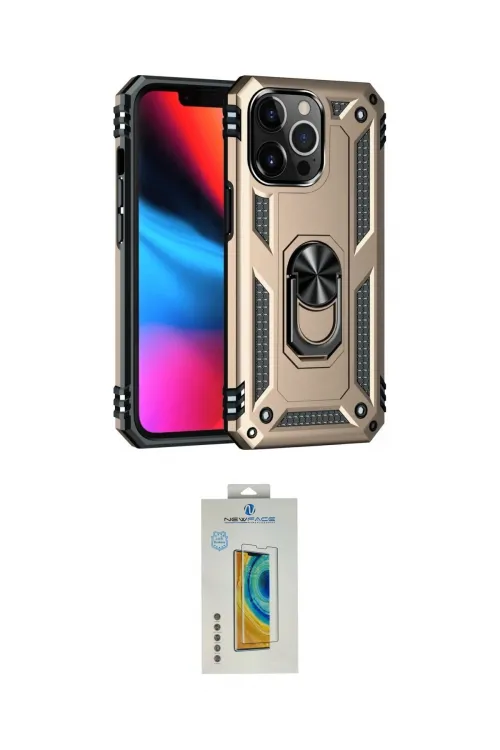 ieg™ iPhone 14 Pro Max Kılıf Ahenk Klasik Koleksiyonu - Siyah Polymer Nano Ekran Koruyucu