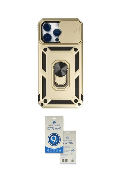 ieg™ iPhone 14 Pro Max Kılıf Ahenk Klasik - Şeffaf Royal Nano Ekran Koruyucu