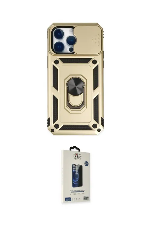 ieg™ iPhone 14 Pro Max Kılıf Ahenk Klasik - Siyah Bilvis Hayalet Cam Ekran Koruyucu