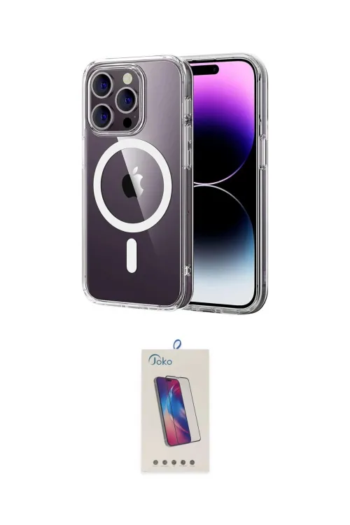 ieg™ iPhone 14 Pro Max Kılıf Ahenk Minimal Serisi - Siyah Joko 5D Cam