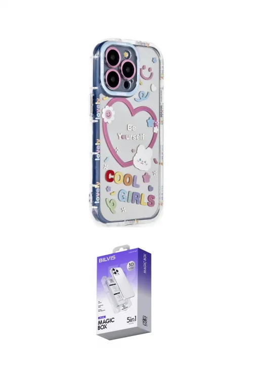 ieg™ iPhone 14 Pro Max Kılıf Ahenk Modern Serisi - Siyah Bilvis 5in1 3D Magic Cam Ekran Koruyucu
