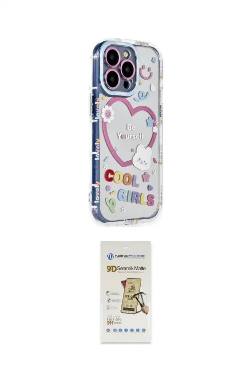 ieg™ iPhone 14 Pro Max Kılıf Ahenk Modern Serisi - Siyah Mat Seramik Nano Ekran Koruyucu