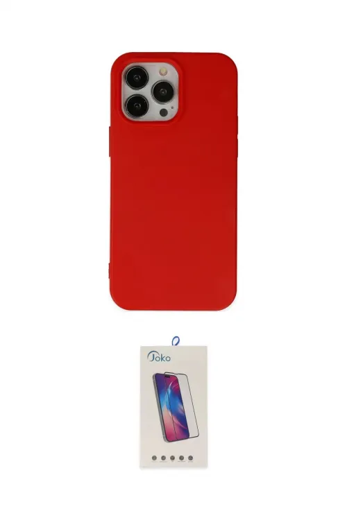 ieg™ iPhone 14 Pro Max Kılıf Ahenk Serisi - Siyah Joko 5D Cam