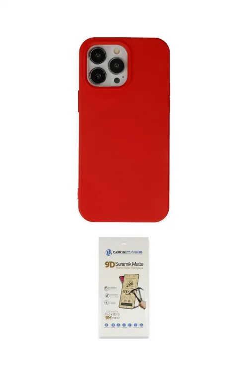 ieg™ iPhone 14 Pro Max Kılıf Ahenk Serisi - Siyah Mat Seramik Nano Ekran Koruyucu