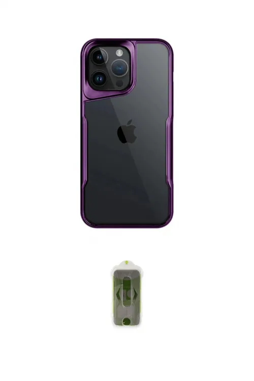 ieg™ iPhone 14 Pro Max Kılıf Akış Çizgi Koleksiyonu - Siyah Joko Magic 5D Hayalet Cam