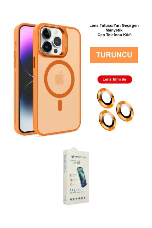 ieg™ iPhone 14 Pro Max Kılıf Akış Form - Şeffaf Pasifik Cam Ekran Koruyucu