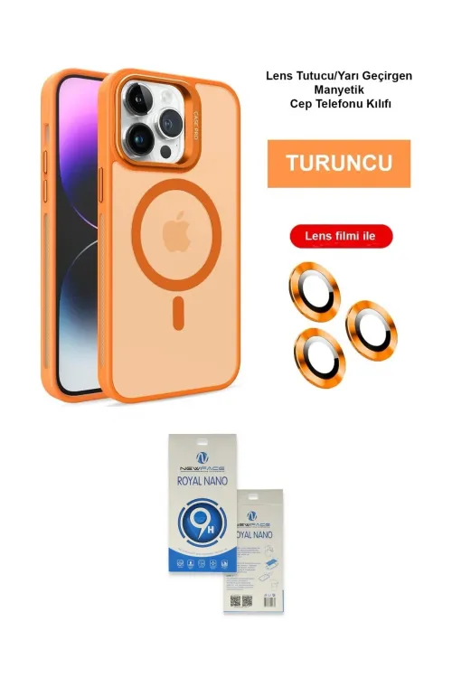 ieg™ iPhone 14 Pro Max Kılıf Akış Form - Şeffaf Royal Nano Ekran Koruyucu