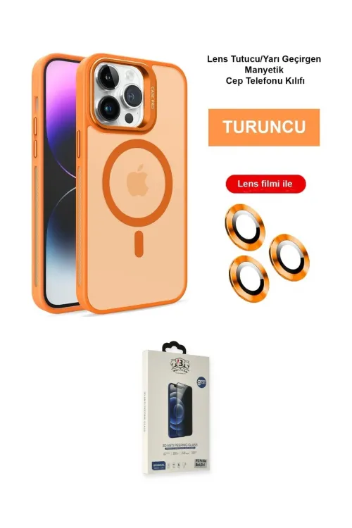 ieg™ iPhone 14 Pro Max Kılıf Akış Form - Siyah Bilvis Hayalet Cam Ekran Koruyucu