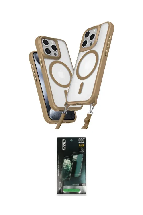 ieg™ iPhone 14 Pro Max Kılıf Atlas Doku Koleksiyonu - Şeffaf 360 Full Body Arka Koruyucu