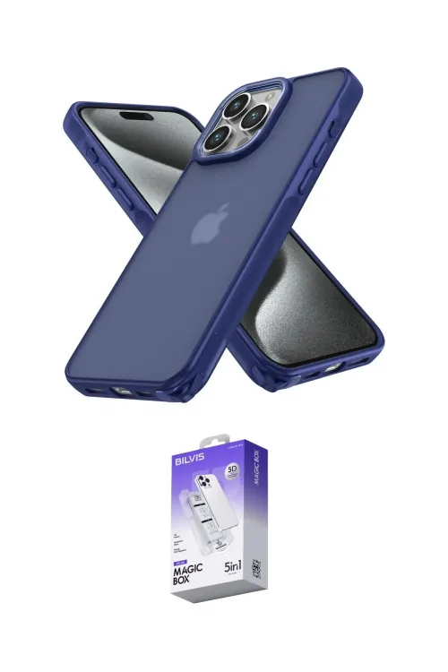 ieg™ iPhone 14 Pro Max Kılıf Atlas Form - Siyah Bilvis 5in1 3D Magic Cam Ekran Koruyucu