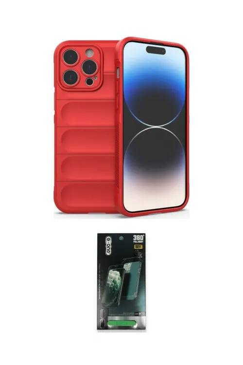 ieg™ iPhone 14 Pro Max Kılıf Atlas Koleksiyonu - Şeffaf 360 Full Body Arka Koruyucu
