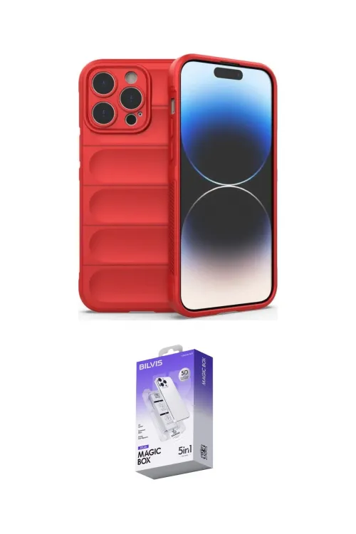 ieg™ iPhone 14 Pro Max Kılıf Atlas Koleksiyonu - Siyah Bilvis 5in1 3D Magic Cam Ekran Koruyucu