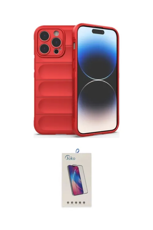 ieg™ iPhone 14 Pro Max Kılıf Atlas Koleksiyonu - Siyah Joko 5D Cam