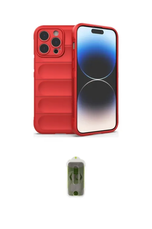 ieg™ iPhone 14 Pro Max Kılıf Atlas Koleksiyonu - Siyah Joko Magic 5D Hayalet Cam