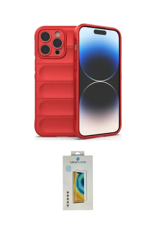 ieg™ iPhone 14 Pro Max Kılıf Atlas Koleksiyonu - Siyah Polymer Nano Ekran Koruyucu