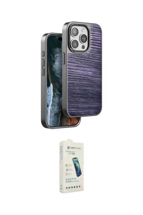 ieg™ iPhone 14 Pro Max Kılıf Atlas Minimal Özel Seri - Şeffaf Pasifik Cam Ekran Koruyucu