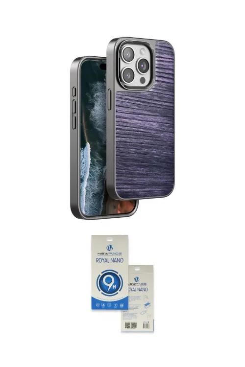 ieg™ iPhone 14 Pro Max Kılıf Atlas Minimal Özel Seri - Şeffaf Royal Nano Ekran Koruyucu