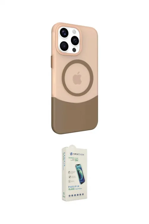 ieg™ iPhone 14 Pro Max Kılıf Çekirdek Asil Özel Seri - Şeffaf Pasifik Cam Ekran Koruyucu