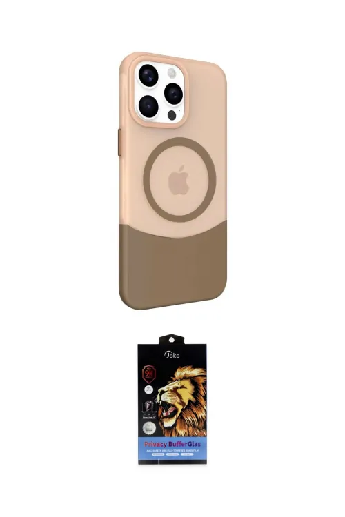 ieg™ iPhone 14 Pro Max Kılıf Çekirdek Asil Özel Seri - Siyah Buffer Hayalet Cam Ekran Koruyucu