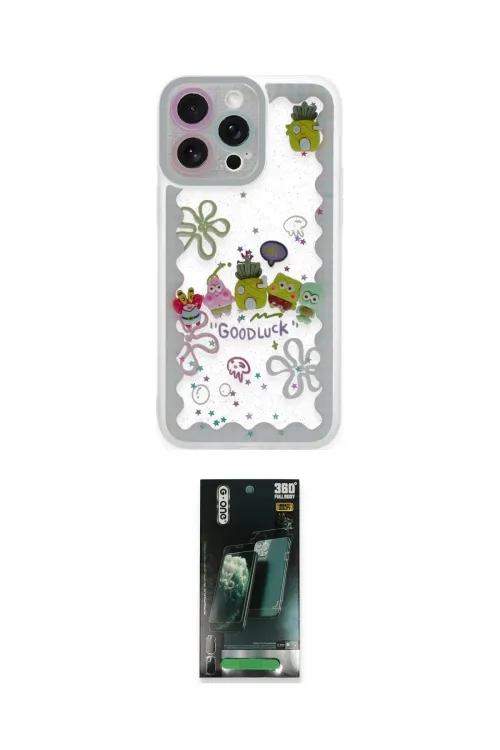 ieg™ iPhone 14 Pro Max Kılıf Çekirdek Asil - Şeffaf 360 Full Body Arka Koruyucu