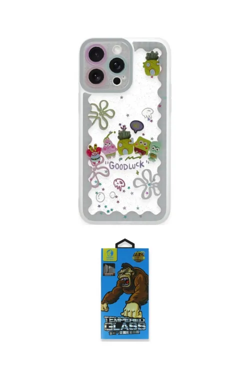 ieg™ iPhone 14 Pro Max Kılıf Çekirdek Asil - Siyah 18D Cam Ekran Koruyucu