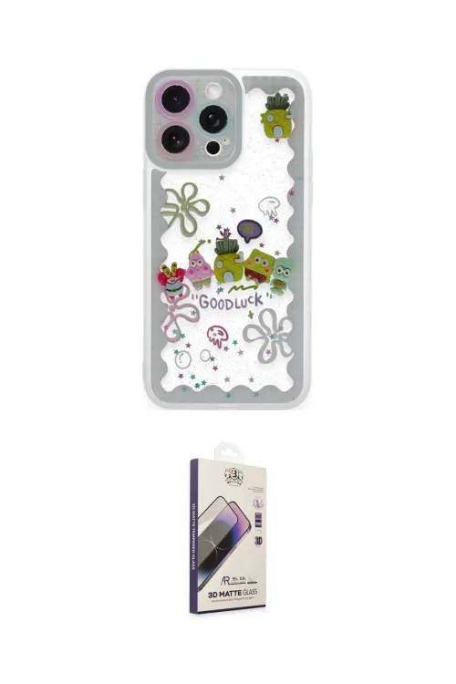 ieg™ iPhone 14 Pro Max Kılıf Çekirdek Asil - Siyah Bilvis 3D Mat Cam Ekran Koruyucu