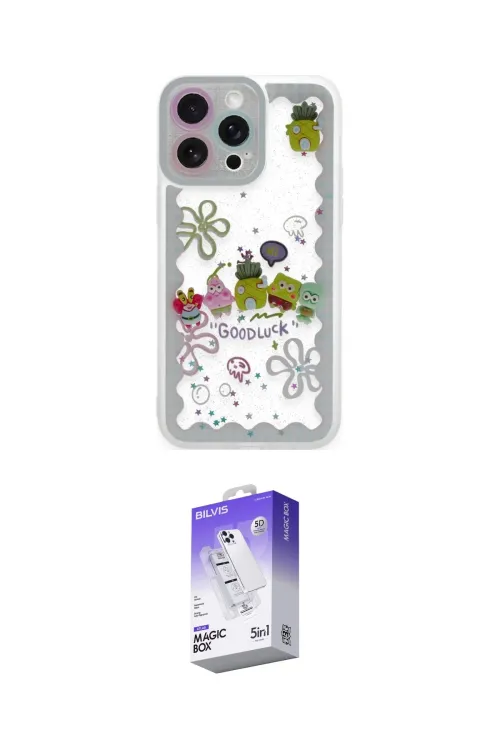 ieg™ iPhone 14 Pro Max Kılıf Çekirdek Asil - Siyah Bilvis 5in1 3D Magic Cam Ekran Koruyucu