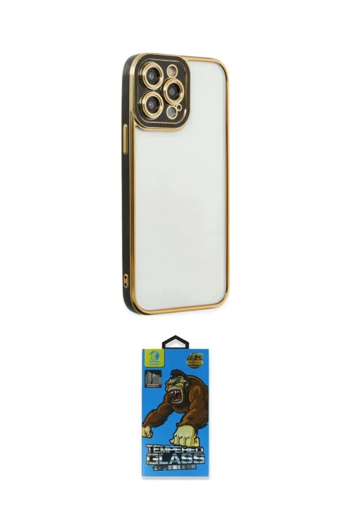 ieg™ iPhone 14 Pro Max Kılıf Çekirdek Klasik Serisi - Siyah 18D Cam Ekran Koruyucu