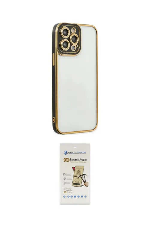 ieg™ iPhone 14 Pro Max Kılıf Çekirdek Klasik Serisi - Siyah Mat Seramik Nano Ekran Koruyucu