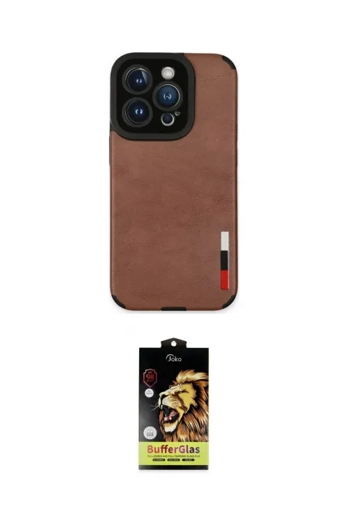 ieg™ iPhone 14 Pro Max Kılıf Doruk Asil Koleksiyonu - Siyah Buffer Cam Ekran Koruyucu
