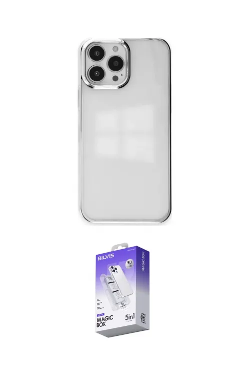 ieg™ iPhone 14 Pro Max Kılıf Doruk Doku Prime - Siyah Bilvis 5in1 3D Magic Cam Ekran Koruyucu