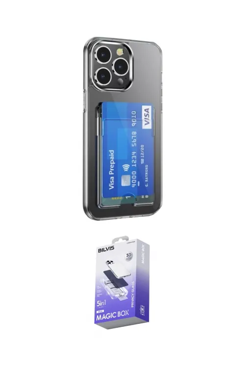 ieg™ iPhone 14 Pro Max Kılıf Doruk Klasik Koleksiyonu - Siyah Bilvis 5in1 5D Magic Hayalet Cam Ekran Koruyucu