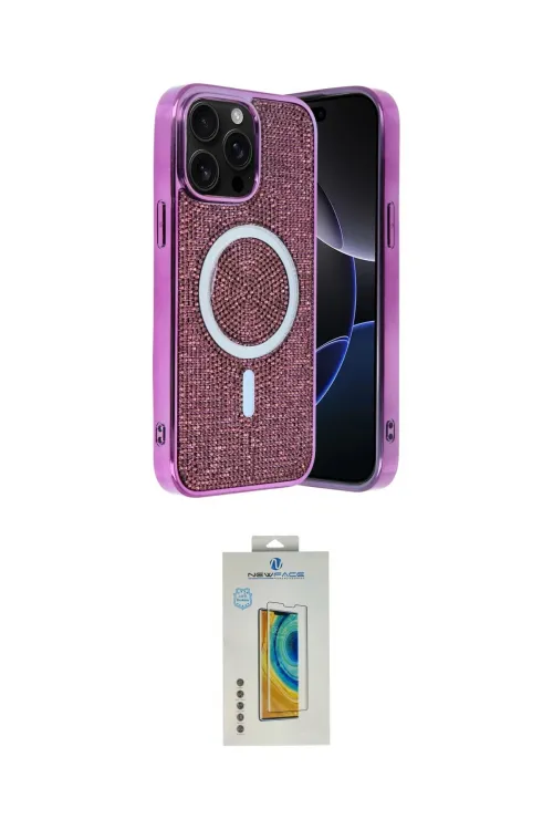 ieg™ iPhone 14 Pro Max Kılıf Eksen Çizgi - Siyah Polymer Nano Ekran Koruyucu