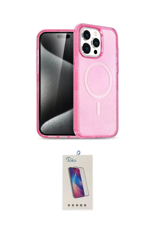 ieg™ iPhone 14 Pro Max Kılıf Eksen Doku Koleksiyonu - Siyah Joko 5D Cam