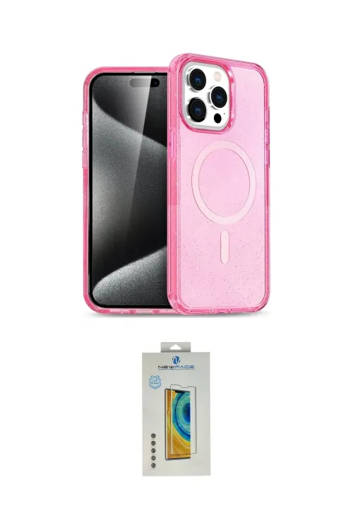 ieg™ iPhone 14 Pro Max Kılıf Eksen Doku Koleksiyonu - Siyah Polymer Nano Ekran Koruyucu