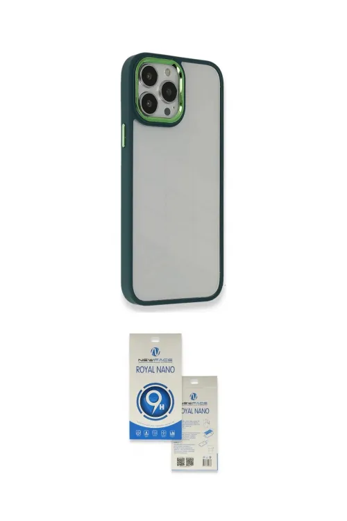 ieg™ iPhone 14 Pro Max Kılıf Eksen Doku Prime - Şeffaf Royal Nano Ekran Koruyucu