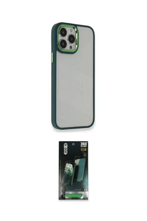 ieg™ iPhone 14 Pro Max Kılıf Eksen Doku Prime - Siyah 360 Mat Full Body Arka Koruyucu