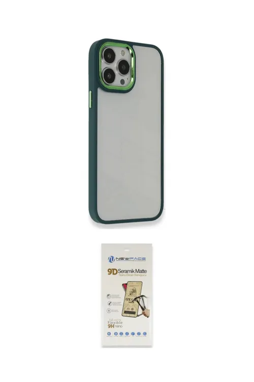 ieg™ iPhone 14 Pro Max Kılıf Eksen Doku Prime - Siyah Mat Seramik Nano Ekran Koruyucu