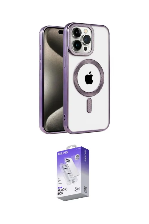ieg™ iPhone 14 Pro Max Kılıf Eksen Form Koleksiyonu - Siyah Bilvis 5in1 3D Magic Cam Ekran Koruyucu