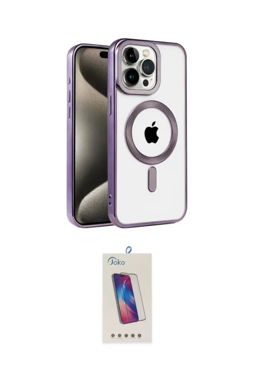 ieg™ iPhone 14 Pro Max Kılıf Eksen Form Koleksiyonu - Siyah Joko 5D Cam