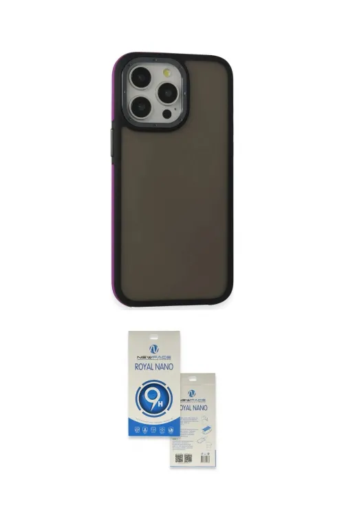 ieg™ iPhone 14 Pro Max Kılıf Eksen Işık - Şeffaf Royal Nano Ekran Koruyucu