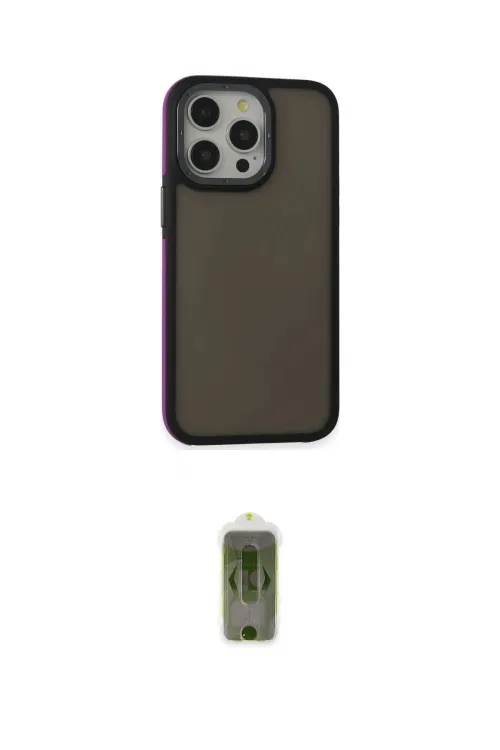 ieg™ iPhone 14 Pro Max Kılıf Eksen Işık - Siyah Joko Magic 5D Hayalet Cam