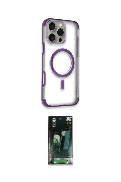 ieg™ iPhone 14 Pro Max Kılıf Eksen Klasik Koleksiyonu - Şeffaf 360 Full Body Arka Koruyucu