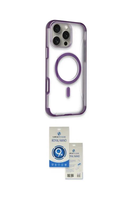 ieg™ iPhone 14 Pro Max Kılıf Eksen Klasik Koleksiyonu - Şeffaf Royal Nano Ekran Koruyucu
