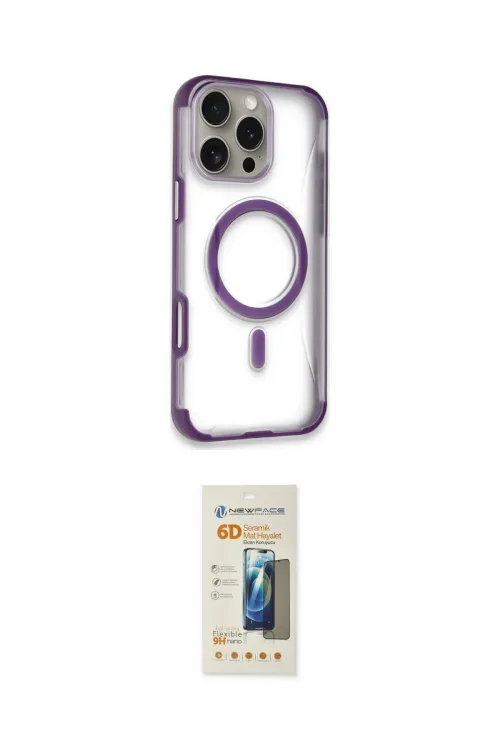 ieg™ iPhone 14 Pro Max Kılıf Eksen Klasik Koleksiyonu - Siyah 6D Mat Seramik Hayalet Nano Ekran Koruyucu