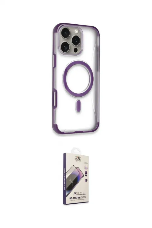 ieg™ iPhone 14 Pro Max Kılıf Eksen Klasik Koleksiyonu - Siyah Bilvis 3D Mat Cam Ekran Koruyucu
