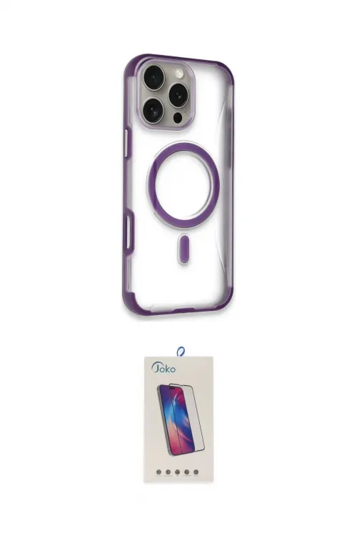 ieg™ iPhone 14 Pro Max Kılıf Eksen Klasik Koleksiyonu - Siyah Joko 5D Cam