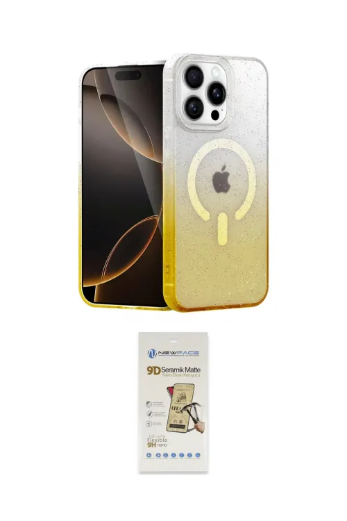 ieg™ iPhone 14 Pro Max Kılıf Eksen Minimal Özel Seri - Siyah Mat Seramik Nano Ekran Koruyucu