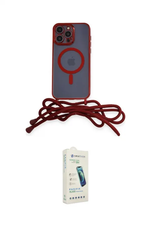 ieg™ iPhone 14 Pro Max Kılıf Eksen Özel Seri - Şeffaf Pasifik Cam Ekran Koruyucu